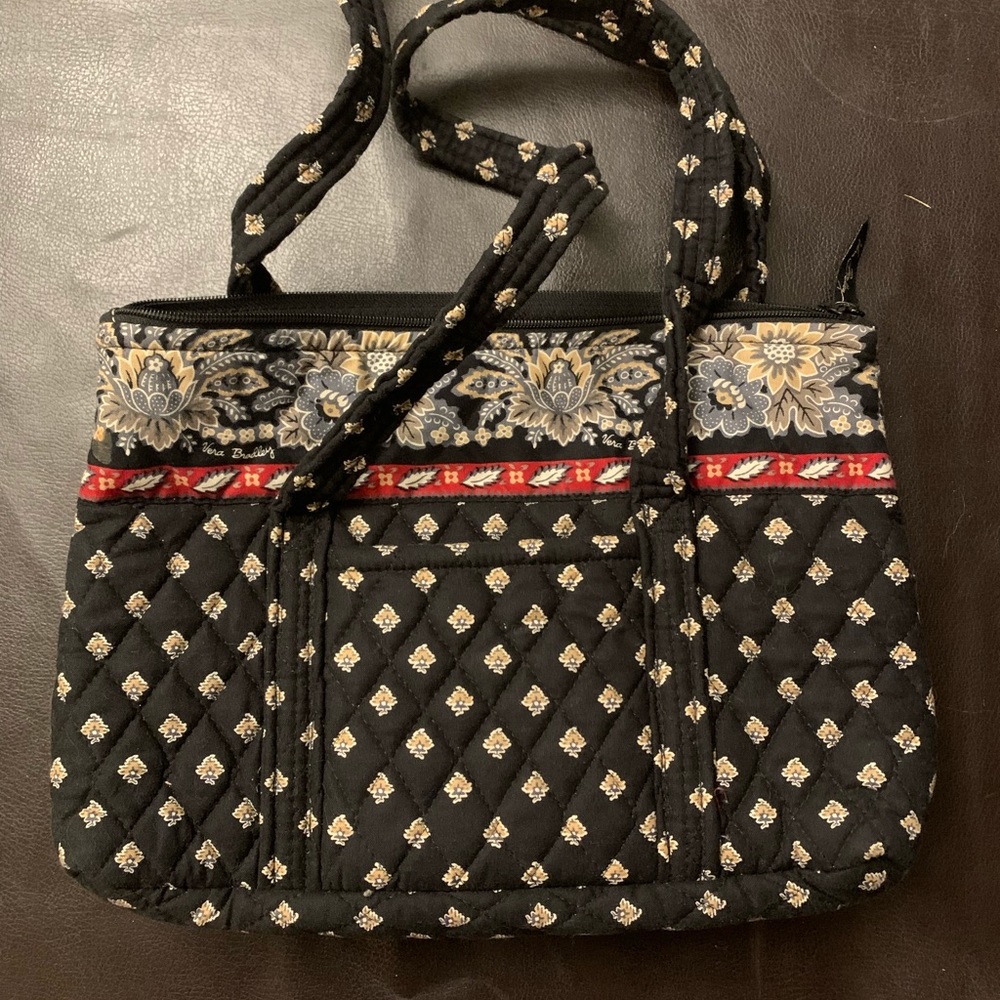 Vera Bradley Classic Black Tote Bag 12x9” (Fall 2002)